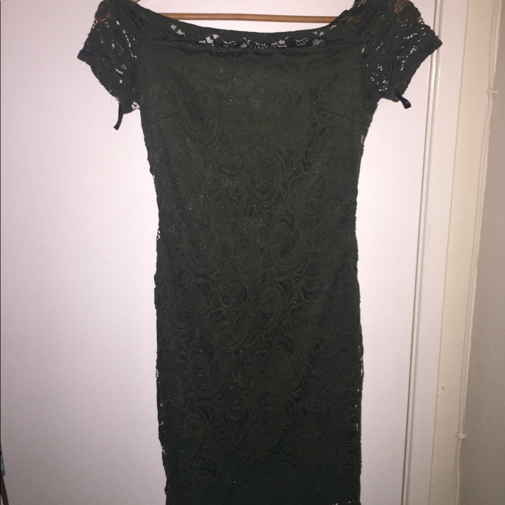 olive lace tight dress!